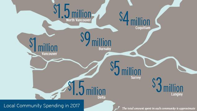 Local community spending in 2017 map