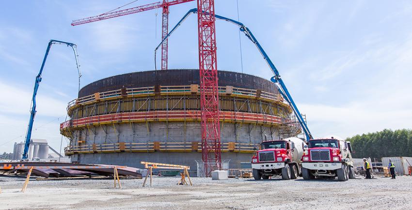 Exterior of tank at Tilbury LNG facility Delta, BC