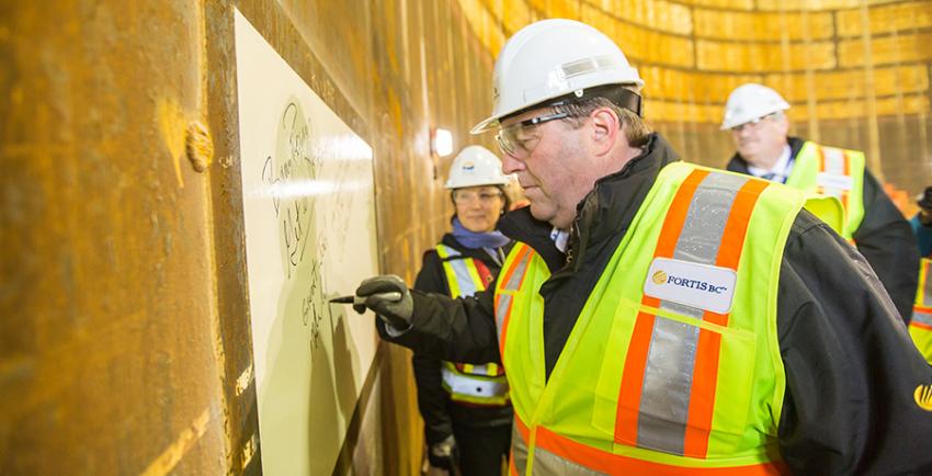 Wall signing at Tilbury LNG facility Delta, BC