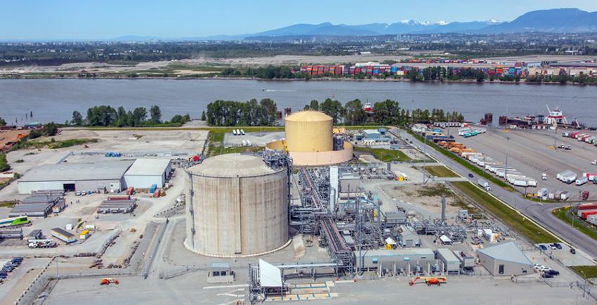 Aerial of the Tilbury LNG facility