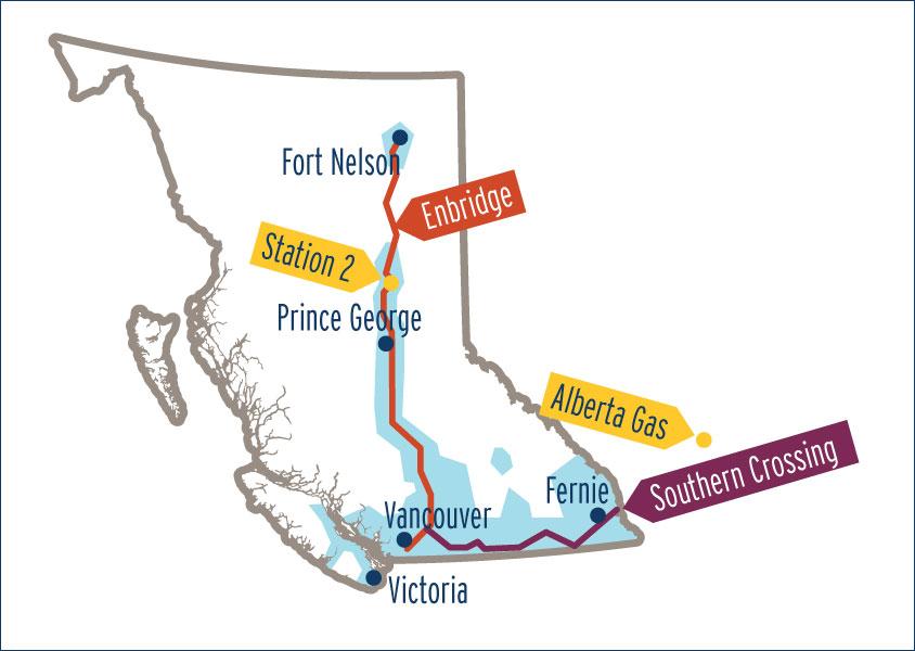Map of BC's gas network