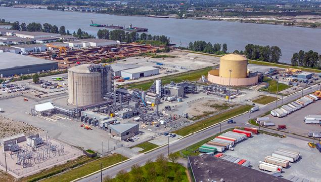 Aerial view of Tilbury LNG facility