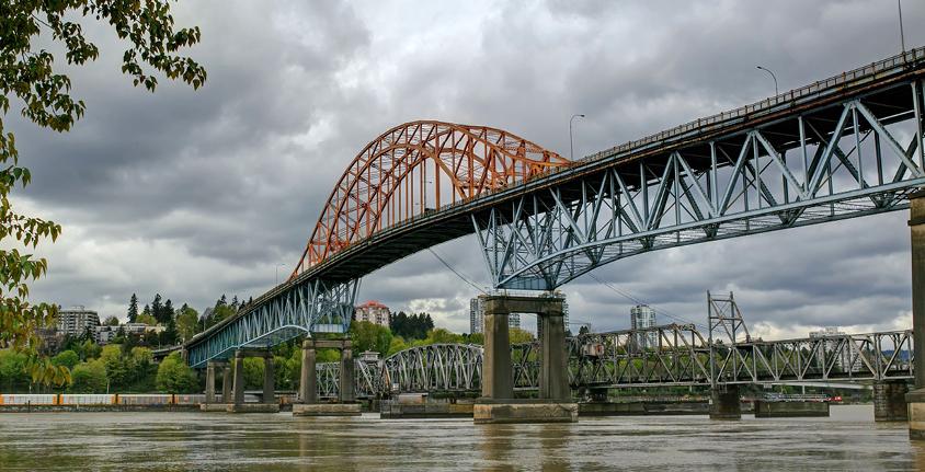 Looking up at the Pattullo Bridge