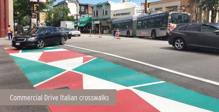 Commercial Drive Italian sidewalks