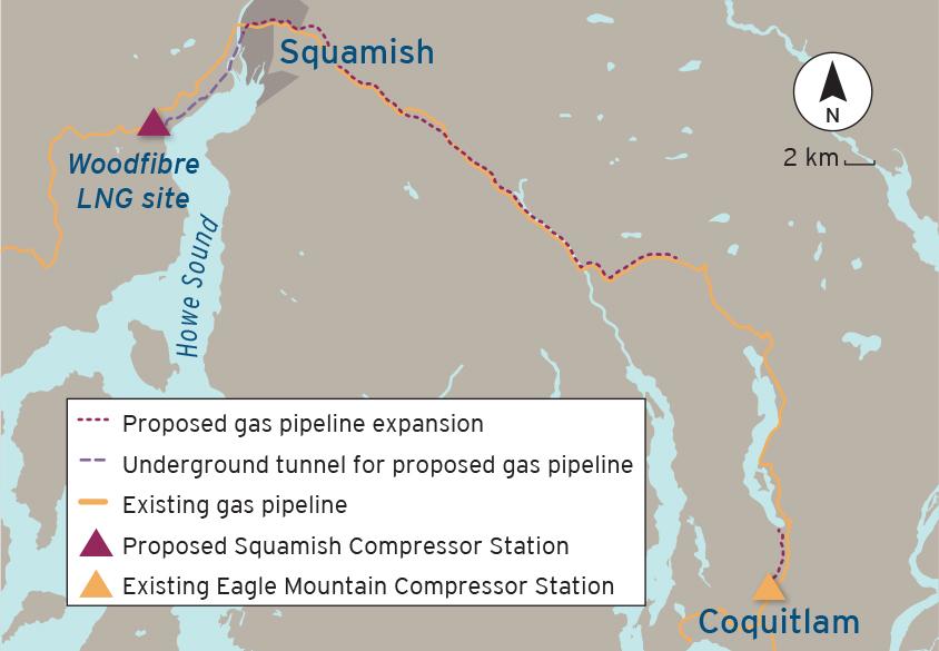 Coquitlam to Squamish graphic map