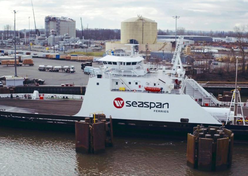Seaspan ferry parked at a dock