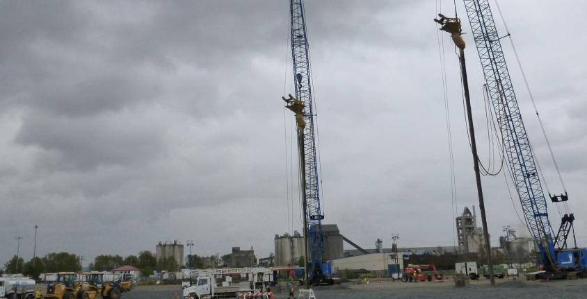 Two cranes on Tilbury LNG site on April 24, 2014