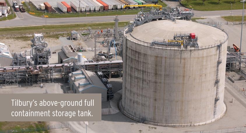 Tilbury's above-ground full containment storage tank