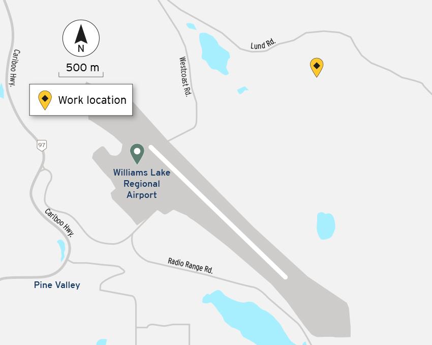 Work location map of Williams Lake for 2023