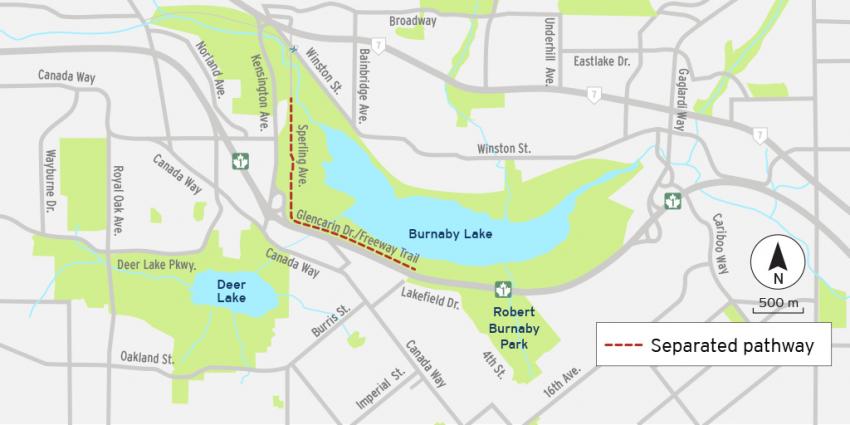 Burnaby Lake multi-use path map