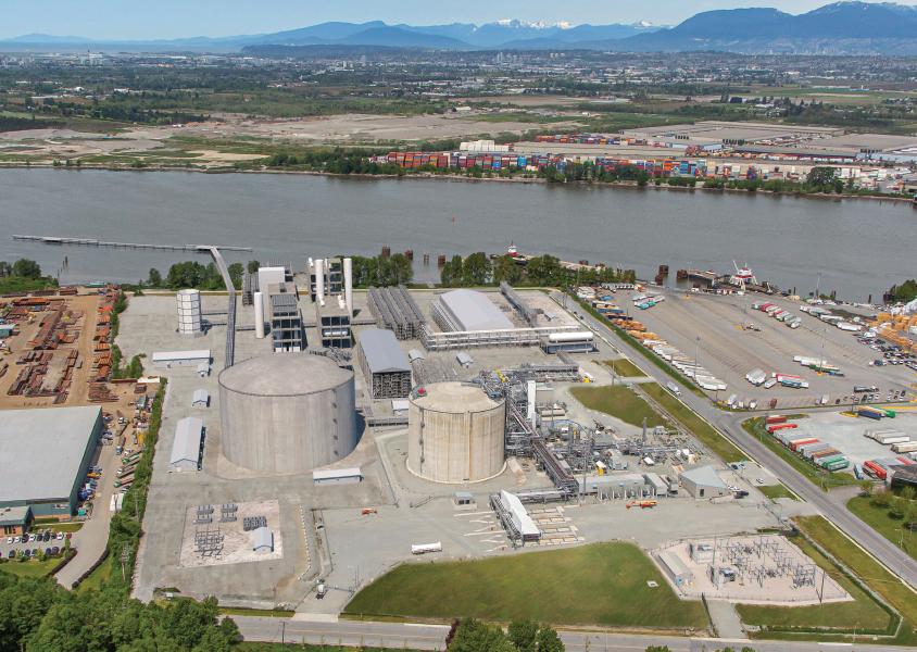 an aerial view of the Tilbury LNG facility