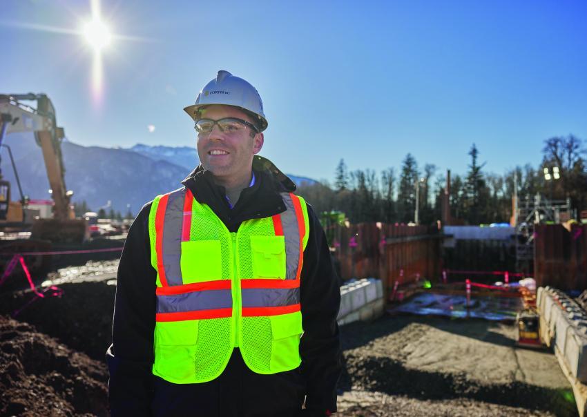 Darrin Marshall, project director, FortisBC, at the entrance to the tunnel at the BC Rail site in Squamish.