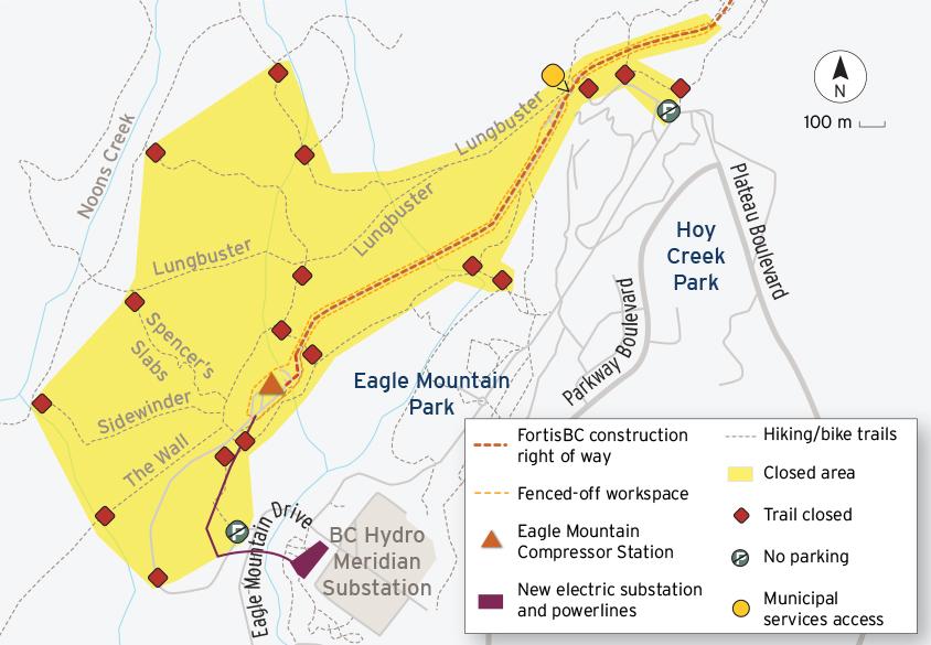 Coquitlam recreational trail impacts map