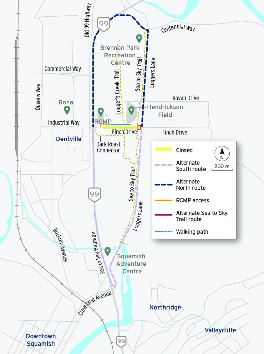 Squamish detour map