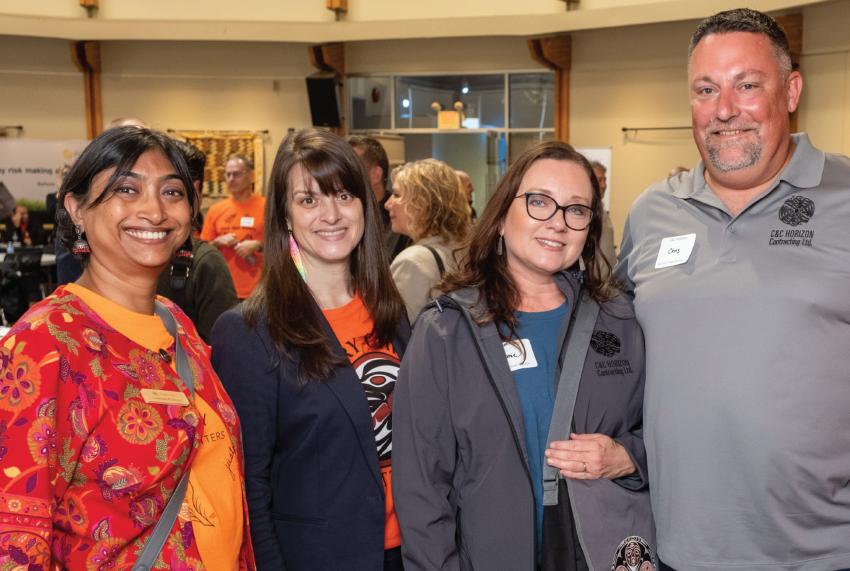 FortisBC’s Anasuya Kesavan and Sarah Prien of FortisBC’s Community & Indigenous Relations team with Melanie and Chris Coyne at the FortisBC and Musqueam joint business engagement event at the Musqueam Cultural Center.