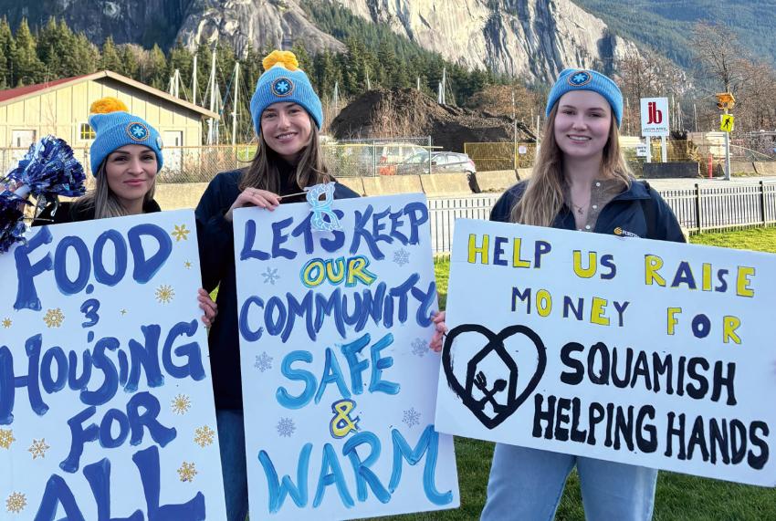 FortisBC’s Michelle Ticas, Chloe Finn and Cassandra Barrow. 