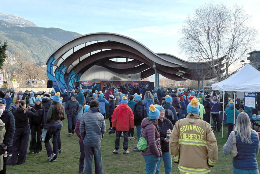 Participants gather at Junction Park in Squamish