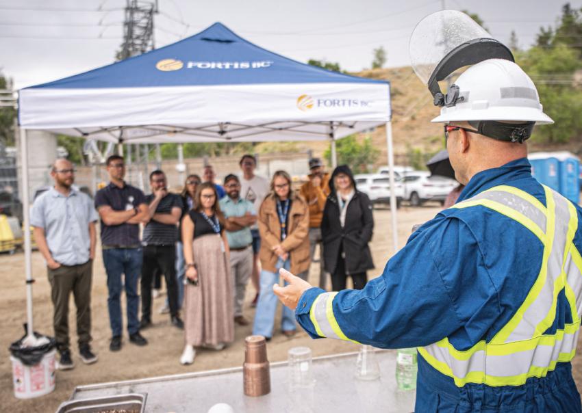 Tony Goncalves demonstrating the nature of LNG.