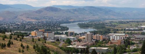 Kamloops overlooking city centre and river